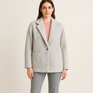 Vince Gray Wool Alpaca Blend Oversized Cardigan Blazer Jacket Women’s S NWOT